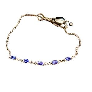 Tanzanite Bolo Bracelet Set in 925 Silver. Brand New. Women